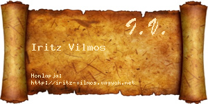 Iritz Vilmos névjegykártya